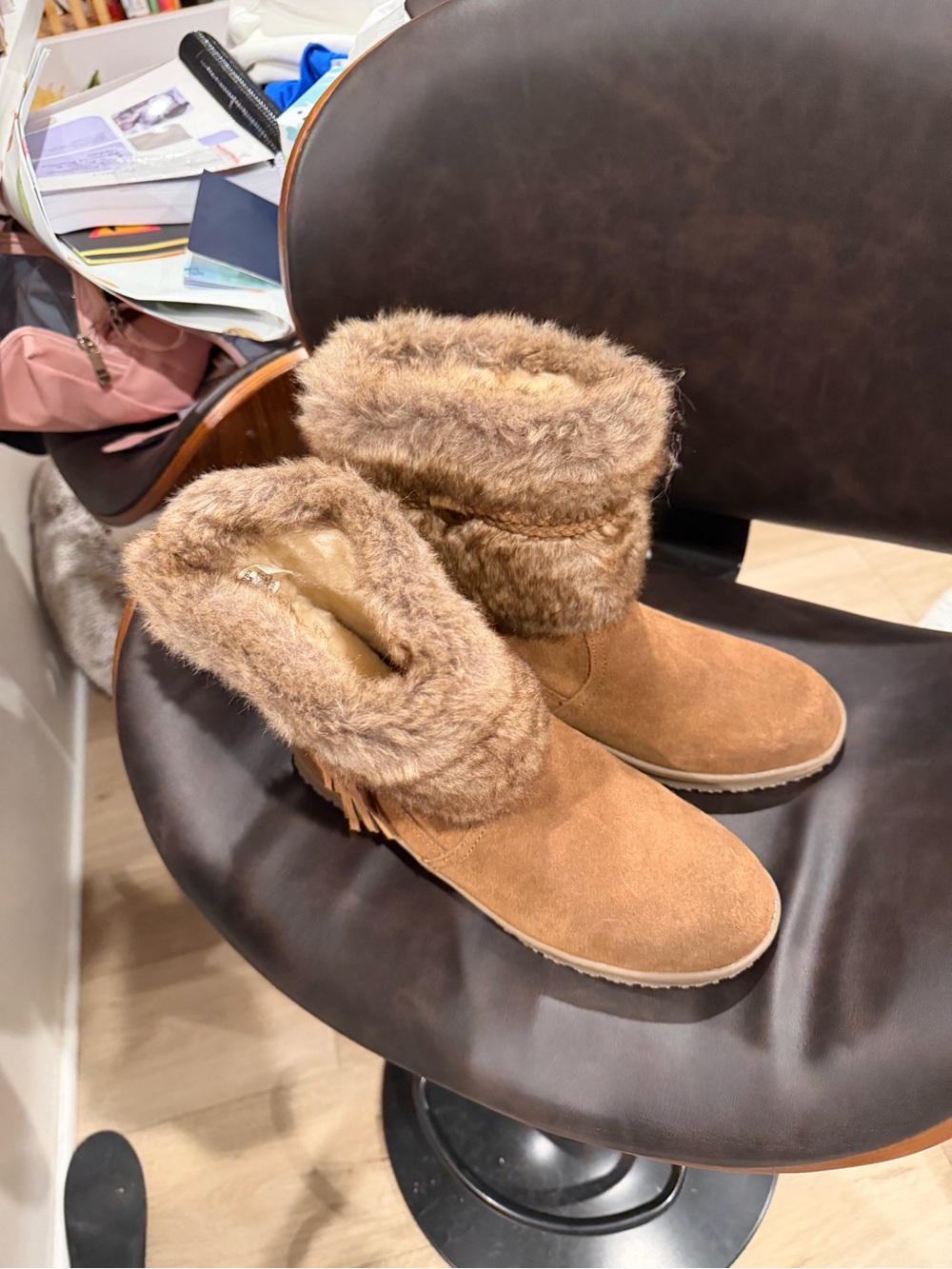 Minnetonka Women's Everett Suede Faux Fur Boots